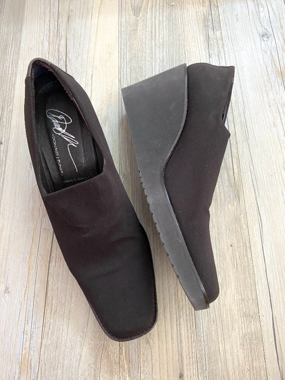 Donald Pliner Black Square Toe Wedges - Size 10
